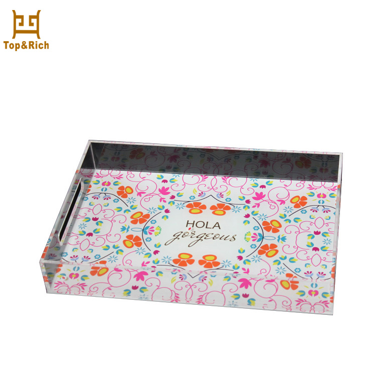 Made in China Fashion Design Hot Stamping Printing Acrylic Serving Tray