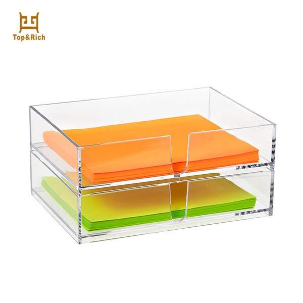 Clear Lucite Acrylic Serving Tray With Two Layers