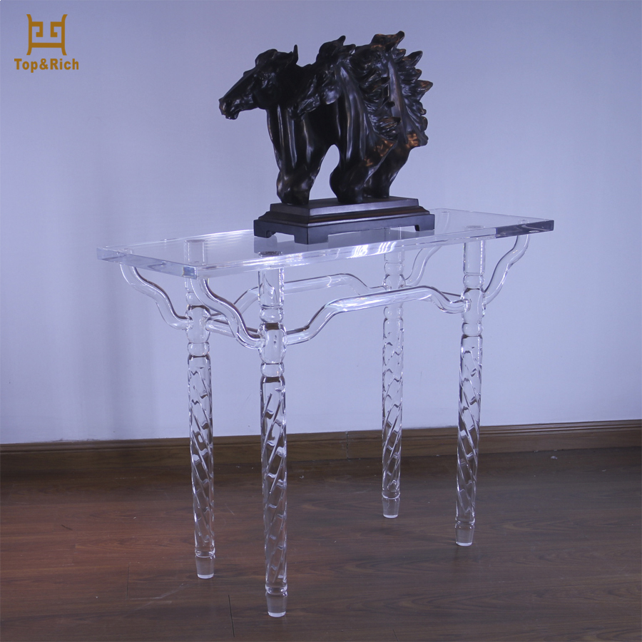 Customized U Shape Acrylic Solid Surface Table Tops Acrylic Console Table