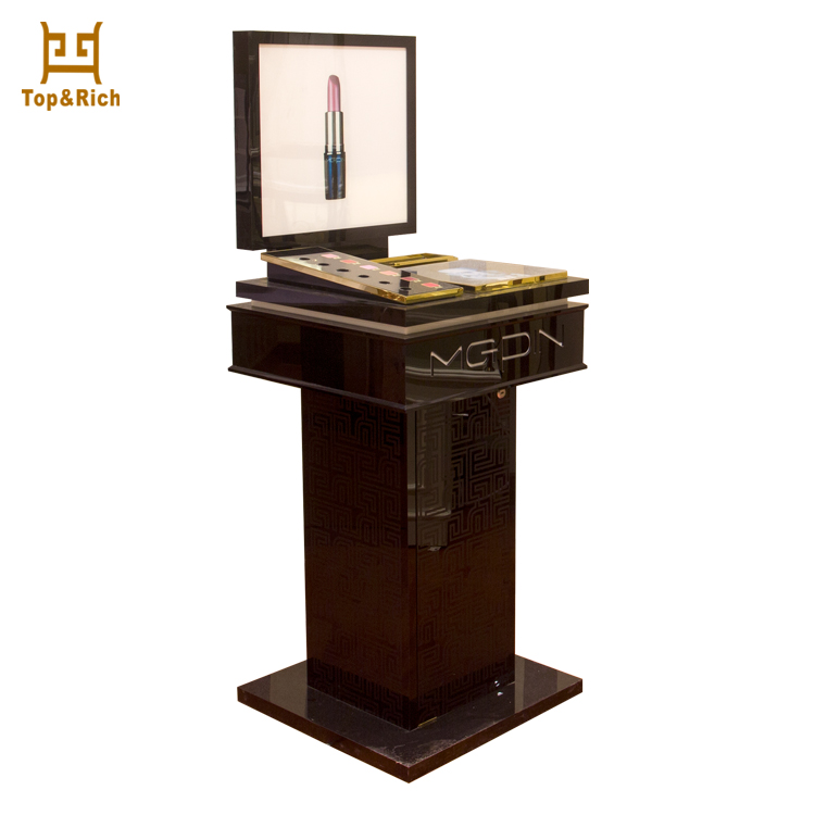 Retail Shops Fashion Design Wood Acrylic Material Cosmetic Lipstick Display With LED Light